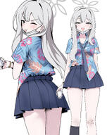 artist:unamaso character:konoka_(blue_archive) face_mask grey_eyes grey_hair halo in-series_category:public_peace_bureau in-series_category:valkyrie_police_school long_hair peek series:blue_archive teasing // 2404x3043 // 3.6MB