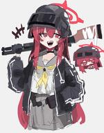 artist:uhay character:rabu_(blue_archive) delinquent halo helmet in-series_category:delinquents in-series_category:helmet_gang in-series_category:trinity_general_school long_hair red_eyes red_hair series:blue_archive sharp_teeth // 1928x2476 // 427KB