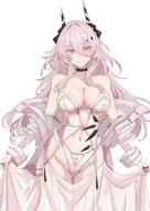 artist:ken character:theresa_(arknights) demon_horns horns in-series_category:babel in-series_category:kazdel in-series_category:sarkaz lingerie long_hair pink_eyes pink_hair series:arknights // 2314x3273 // 857KB