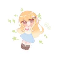 artist:ksn-yakisoba beauty_mark character:shiun_sumika_(gakuen_idolmaster) chibi grey_eyes gyaru long_hair orange_hair series:gakuen_idolmaster series:idolmaster // 2048x2048 // 81KB