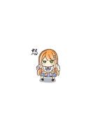 artist:latte_(a_nextsystem) beauty_mark character:shiun_sumika_(gakuen_idolmaster) chibi green_eyes gyaru hair_accessories long_hair orange_hair series:gakuen_idolmaster series:idolmaster // 848x1199 // 70KB