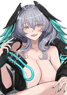 artist:ken bird_girl character:ho'olheyak_(arknights) green_eyes grey_hair head_wings in-series_category:columbia in-series_category:k'uk'ulkan series:arknights short_hair snake_tail // 1202x1699 // 279KB