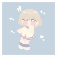 artist:ksn-yakisoba blue_eyes character:serizawa_asahi chibi grey_hair series:idolmaster series:idolmaster_shiny_colors short_hair sweater // 2048x2048 // 69KB