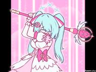 artist:sanmon character:hiyori_(blue_archive) green_hair hair_covering_eye in-series_category:arius_satellite_school in-series_category:arius_squad magical_girl series:blue_archive twin_tails // 1280x960 // 179KB