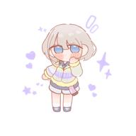 artist:ksn-yakisoba blue_eyes casual_clothes character:serizawa_asahi chibi grey_hair series:idolmaster series:idolmaster_shiny_colors short_hair // 2048x2048 // 96KB