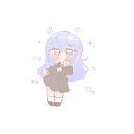 artist:ksn-yakisoba blue_eyes blue_hair character:suzuki_hana_(idolmaster_shiny_colors) chibi long_hair series:idolmaster series:idolmaster_shiny_colors // 2048x2048 // 601KB