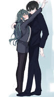 animal_ears artist:kasasagi character:producer_(idolmaster) character:tsukimura_temari_(gakuen_idolmaster) flushed_face green_eyes green_hair long_hair series:gakuen_idolmaster series:idolmaster sports_wear wall_slam // 1080x1920 // 335KB