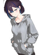 artist:cohi beauty_mark black_hair character:yubari_rei grey_eyes series:indie_virtual_youtuber short_hair // 1003x1416 // 588KB