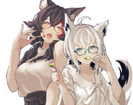 animal_ears character:ookami_mio character:shirakami_fubuki fox_ears fox_girl in-series_category:gamers in-series_category:generation_1 in-series_category:hololive_japan meta:artist_request meta:source_request meta:tagme series:hololive wolf_ears wolf_girl // 5632x4464 // 7.9MB