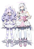 artist:maton beauty_mark bird_girl character:reisa_(blue_archive) character:reisa_(magical)_(blue_archive) character:suzumi_(blue_archive) character:suzumi_(magical)_(blue_archive) dress halo head_wings in-series_category:trinity_general_school in-series_category:trinity_vigilante_crew low-cut_dress magical_girl series:blue_archive twin_drills // 1953x2771 // 1.9MB