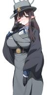artist:jynack brown_eyes brown_hair character:misuzu_(blue_archive) elf eye_bags flushed_face halo in-series_category:correctional_bureau in-series_category:valkyrie_police_school long_hair pointed_ears series:blue_archive steaming_body tired_eyes // 2142x4096 // 383KB