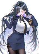 artist:7h4ze black_hair hair_covering_eye long_hair series:original yellow_eyes // 1965x2691 // 682KB