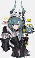 artist:uhay blue_hair character:xaihi demon_horns horns in-series_category:sarkaz long_hair pointed_ears purple_eyes series:arknights series:arknights:_endfield // 2504x4096 // 696KB