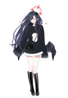 alternate_outfit artist:h2b black_hair body_wings casual_clothes character:ichika_(blue_archive) feathered_wings grey_eyes hair_accessories halo in-series_category:justice_task_force in-series_category:trinity_general_school long_hair series:blue_archive sweater // 2427x3498 // 803KB