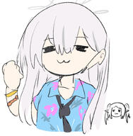 artist:roku_a_san character:frieren character:konoka_(blue_archive) face_mask grey_hair halo in-series_category:public_peace_bureau in-series_category:valkyrie_police_school long_hair meta:source_request series:blue_archive twin_tails // 801x819 // 239KB