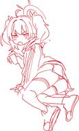 artist:klii00 character:yoshimi_(blue_archive) halo in-series_category:after_school_sweets_club in-series_category:trinity_general_school monochrome series:blue_archive short_hair twin_tails // 1149x1917 // 181KB