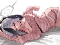 alternate_outfit artist:abe-napori beauty_mark black_hair character:kayoko_(blue_archive) demon_horns ear_piercings halo horns in-series_category:gehenna_academy in-series_category:problem_solver_68 pajamas ponytail red_eyes series:blue_archive two-tone_hair white_hair // 2048x1536 // 353KB