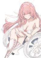 artist:ken body_wings character:lemuen_(arknights) halo in-series_category:laterano in-series_category:sankta lingerie meta:source_request pink_eyes pink_hair series:arknights wheelchair // 2026x2865 // 874KB