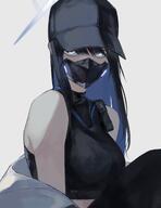 artist:kawatiw blue_eyes blue_hair character:saori_(blue_archive) face_mask halo in-series_category:arius_satellite_school in-series_category:arius_squad long_hair meta:source_deprecated series:blue_archive two-tone_hair // 1578x2048 // 172KB