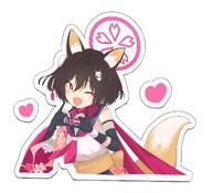 animal_ears artist:Patanda brown_eyes brown_hair character:izuna_(blue_archive) eye_liner fox_ears fox_girl fox_tail hair_accessories halo heart_hands in-series_category:allied_hyakkiyako_academy in-series_category:ninjutsu_research_club series:blue_archive short_hair tail // 6797x6190 // 6.3MB