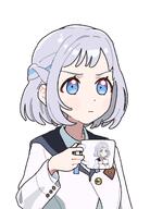 artist:dismal_poop blue_eyes character:katsuragi_lilja_(gakuen_idolmaster) hair_braid meme series:gakuen_idolmaster series:idolmaster short_hair white_hair // 1423x1978 // 215KB