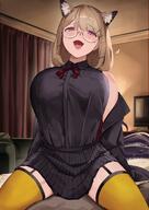 animal_ears artist:nashidrop character:utage_(arknights) female_on_top glasses in-series_category:higashi in-series_category:nue meta:source_request pov series:arknights // 966x1366 // 187KB