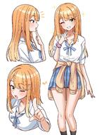 artist:puka_0507 beauty_mark character:shiun_sumika_(gakuen_idolmaster) green_eyes gyaru hair_accessories long_hair orange_hair series:gakuen_idolmaster series:idolmaster sweater v // 1504x2048 // 402KB