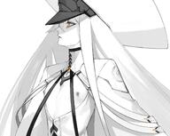 artist:kawatiw character:malkuth_(blue_archive) in-series_category:decagrammaton long_hair series:blue_archive shadow_over_eyes white_hair white_skin yellow_eyes // 2000x1594 // 240KB