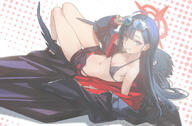 artist:drive_shot black_hair body_wings character:ichika_(blue_archive) character:ichika_(swimsuit)_(blue_archive) feathered_wings grey_eyes halo in-series_category:justice_task_force in-series_category:trinity_general_school long_hair series:blue_archive short_shorts sunglasses swimsuit // 3117x2048 // 1.8MB