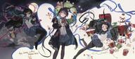 animal_ears artist:sid blue_eyes brown_hair character:amiya_(arknights) chinese_text english_text in-series_category:cautus in-series_category:rhodes_island in-series_category:rim_billiton rabbit_ears rabbit_girl series:arknights // 4096x1813 // 850KB