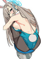artist:rielilu beauty_mark blonde_hair blue_eyes bunny_suit character:asuna_(blue_archive) character:asuna_(bunny)_(blue_archive) halo in-series_category:cleaning_&_clearing in-series_category:millenium_science_school leotard long_hair rabbit_ears series:blue_archive // 1444x2000 // 767KB