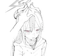artist:mynameis_k beauty_mark character:kayoko_(blue_archive) demon_horns flushed_face halo headpat horns in-series_category:gehenna_academy in-series_category:problem_solver_68 long_hair monochrome pov red_eyes series:blue_archive two-tone_hair // 3836x3651 // 1021KB