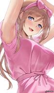alternate_outfit armpit artist:deras blue_eyes brown_hair character:himesaki_rinami_(gakuen_idolmaster) hair_bow series:gakuen_idolmaster series:idolmaster // 695x1200 // 125KB