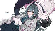 artist:kasasagi casual_clothes character:producer_(idolmaster) character:tsukimura_temari_(gakuen_idolmaster) english_text flushed_face green_eyes green_hair long_hair series:gakuen_idolmaster series:idolmaster // 3840x2160 // 2.7MB