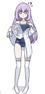 artist:sanmon character:atsuko_(blue_archive) halo in-series_category:arius_satellite_school in-series_category:arius_squad long_hair purple_hair series:blue_archive swimsuit // 419x866 // 172KB