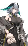 alternate_outfit artist:daisy_cutter bird_girl character:ho'olheyak_(arknights) green_eyes grey_hair head_wings in-series_category:columbia in-series_category:k'uk'ulkan series:arknights // 2458x4096 // 689KB
