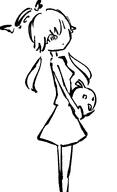 artist:namakurage character:hifumi_(blue_archive) halo in-series_category:make-up_work_club in-series_category:trinity_general_school monochrome series:blue_archive twin_tails // 1416x2325 // 353KB