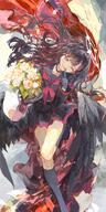 artist:ichika87 black_hair body_wings character:ichika_(blue_archive) feathered_wings grey_eyes halo in-series_category:justice_task_force in-series_category:trinity_general_school series:blue_archive // 2000x4000 // 1.2MB