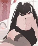 arms_around_neck artist:vanilla_flavor beauty_mark bird_girl black_hair body_wings character:hasumi_(blue_archive) character:koharu_(blue_archive) creampie feathered_wings flushed_face hair_down_the_middle halo head_wings in-series_category:justice_task_force in-series_category:make-up_work_club in-series_category:trinity_general_school long_hair meta:animated pink_hair ponytail series:blue_archive upright_straddle vaginal_sex wing_lock x-ray // 395x480 // 51MB