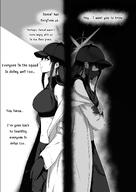 artist:hayabusa_taka character:saori_(blue_archive) english_text face_mask halo in-series_category:arius_satellite_school in-series_category:arius_squad long_hair midriff monochrome pants series:blue_archive two-tone_hair // 2800x3962 // 2.4MB