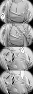 artist:hxd9585 character:omi_(fate) comic flushed_face hair_covering_eye long_hair monochrome pov series:fate snake_girl // 1000x2855 // 1.3MB