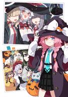alternate_outfit animal_ears artist:ideolo blue_eyes brown_hair character:doodle_sensei_(blue_archive) character:eri_(blue_archive) character:hoshino_(blue_archive) character:kanoe_(blue_archive) character:lena_(blue_archive) character:ritsu_(blue_archive) character:sensei_(blue_archive) character:shiroko_(blue_archive) character:tsumugi_(blue_archive) character:wild_hunt_mob_(blue_archive) eye_liner green_hair grey_hair hair_accessories hair_braid hair_covering_eye halo heterochromia in-series_category:abydos_high_school in-series_category:foreclosure_task_force in-series_category:free_trade_cartel in-series_category:occult_research_society in-series_category:wild_hunt_academy_of_arts maid orange_eyes pink_hair series:blue_archive short_hair twin_tails white_hair witch_hat wolf_ears wolf_girl yellow_eyes // 1174x1658 // 317KB