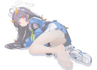 artist:drive_shot black_hair character:miyu_(blue_archive) halo in-series_category:rabbit_squad in-series_category:SRT_special_academy long_hair red_eyes series:blue_archive // 3443x2480 // 1.4MB