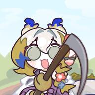 artist:amedrama character:shu_(arknights) character:shu_(spring_feast)_(arknights) chibi dragon_horns green_eyes horns in-series_category:feranmut in-series_category:sui_siblings in-series_category:yan meme pointed_ears series:arknights white_hair // 3500x3500 // 774KB