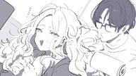 artist:kasasagi character:juou_sena_(gakuen_idolmaster) character:producer_(idolmaster) japanese_text long_hair messy_hair monochrome series:gakuen_idolmaster series:idolmaster tears // 1920x1080 // 896KB