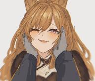 animal_ears artist:kanuluillust brown_hair character:ceobe_(arknights) dog_ears dog_girl in-series_category:perro in-series_category:rhodes_island long_hair pov purple_eyes series:arknights // 751x641 // 64KB