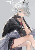 artist:ichika87 blue_eyes character:erika_(blue_archive) demon_horns gyaru halo horns in-series_category:gehenna_academy in-series_category:twinkle_twinkle_club series:blue_archive short_hair white_hair // 2480x3508 // 676KB