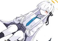 alternate_outfit artist:bone_hiko character:malkuth_(blue_archive) hair_covering_eye in-series_category:decagrammaton long_hair meta:cropped series:blue_archive white_hair white_skin yellow_eyes // 1153x825 // 117KB