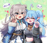 animal_ears character:shishiro_botan character:yukihana_lamy elf in-series_category:generation_5 in-series_category:hololive_japan lion_ears lion_girl meta:artist_request meta:source_request meta:tagme pointed_ears series:hololive // 2125x1967 // 2.8MB