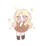 artist:ksn-yakisoba blonde_hair blue_eyes casual_clothes character:juou_sena_(gakuen_idolmaster) chibi long_hair series:gakuen_idolmaster series:idolmaster // 2048x2048 // 101KB